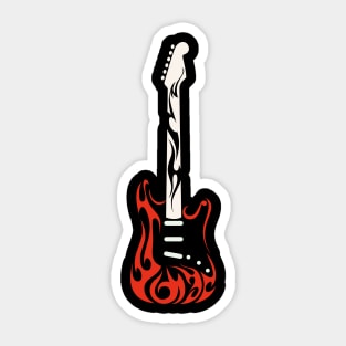 electric guitar red  and black Sticker